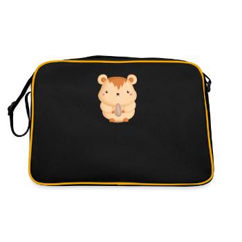 Hamster T-Shirt - Retro Tasche - Schwarz/Gold - Hinten