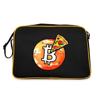 bitcoin pizza BTC Crypto monnaie Blockchain - Sac Retro - noir/or - Dos