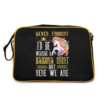 Never Thought I Be Wearing A Unicorn Shirt But H - Retro Bag - black/gold - Back