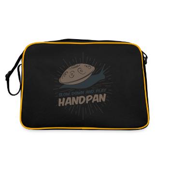 Handpan Hang Escargot de musique Son T-shirt tee - Sac Retro - noir/or - Dos