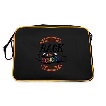 Retour à l’école pour les garçons et les filles - Sac Retro - noir/or - Dos
