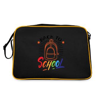 Retour à l’école pour les garçons et les filles - Sac Retro - noir/or - Dos