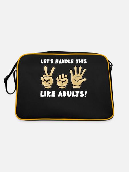 How adults rules stone scissors paper - Retro Bag - black/gold - Back