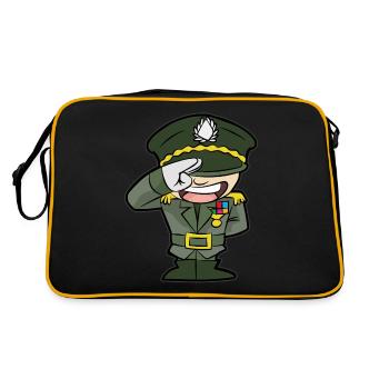 Armee General Feldwebel Offizier Funker Grenadier - Retro Tasche - Schwarz/Gold - Hinten