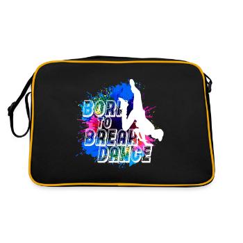 Breakdance Kind Junge Breakdancer Geschenk Cool - Retro Tasche - Schwarz/Gold - Hinten