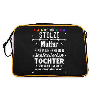 Cadeau mère LGBT de fille - Sac Retro - noir/or - Dos