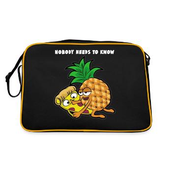 Pizza Hawai Ananas Jambon Sexe pourrie drôle - Sac Retro - noir/or - Dos