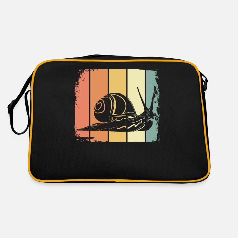 Schnecke - Retro Tasche - Schwarz/Gold