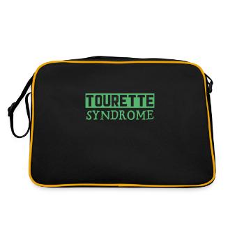 Behinderung Tourette Tourettes Syndrom Ticks - Retro Tasche - Schwarz/Gold - Hinten