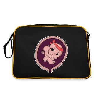 Pregnancy mother birth baby karate gift - Retro Bag - black/gold - Back