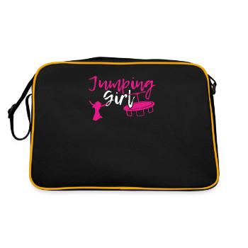 jumping trampolin girl jumpen jump tramp Geschenk - Retro Tasche - Schwarz/Gold - Hinten