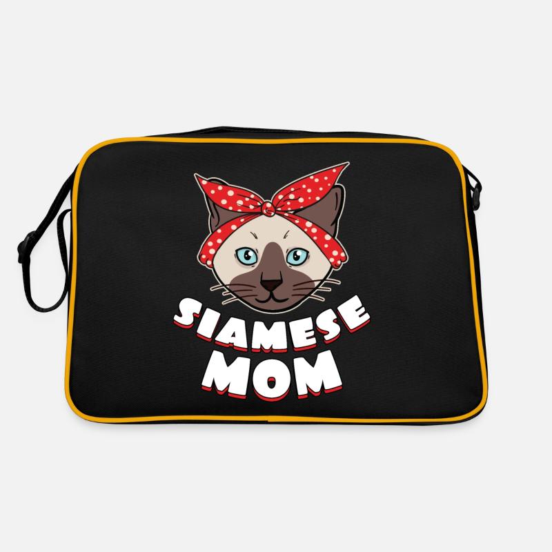 Siamkatze Katze Katzen Mutter Mama Mom Geschenk Retro Tasche