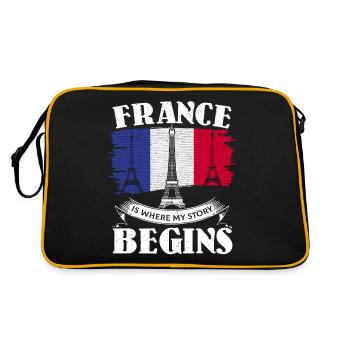 France French French France gift - Retro Bag - black/gold - Back