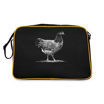 Drawing Vorwerk Chicken Chicken Gift Idea - Retro Bag - black/gold - Back