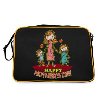 Muttertag - Retro Tasche - Schwarz/Gold - Hinten