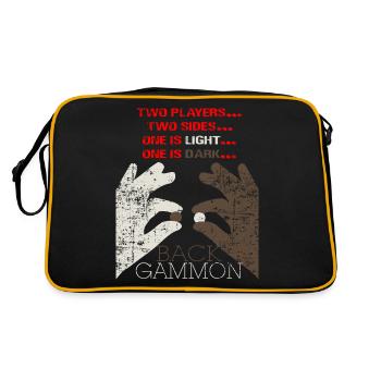 Backgammon jeu de société cadeau - Sac Retro - noir/or - Dos