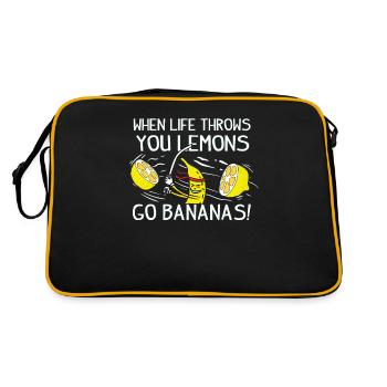 Banana Lemons Life Yellow Motivation Gift - Retro Bag - black/gold - Back
