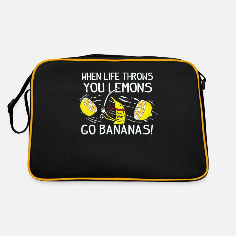 Cadeau de motivation jaune vie banane citrons Sac Retro