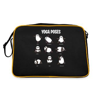 Panda Yoga Bear Buddhism Poses Cadeaux Zen Yang - Sac Retro - noir/or - Dos