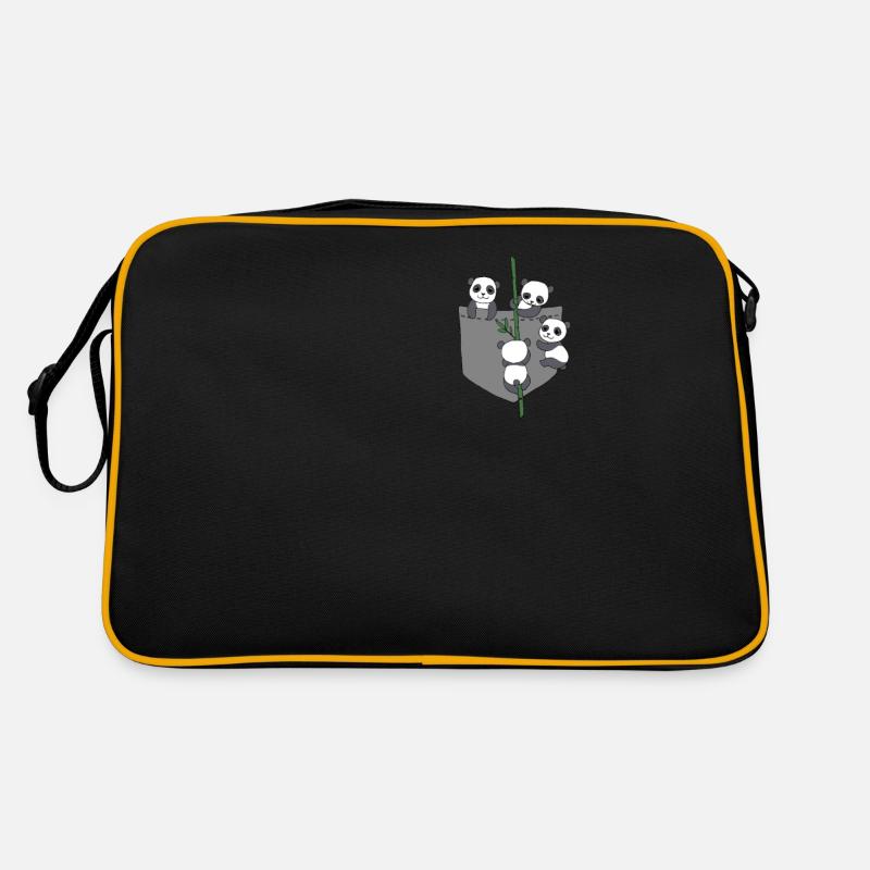 Panda dans la poche de poitrine Sac Retro