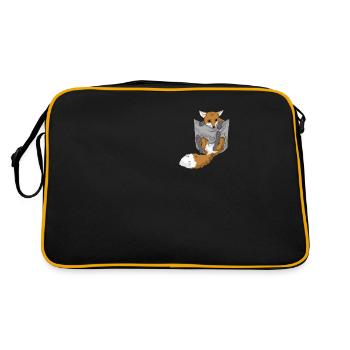 Fuchs in Brusttasche - Retro Tasche - Schwarz/Gold - Hinten
