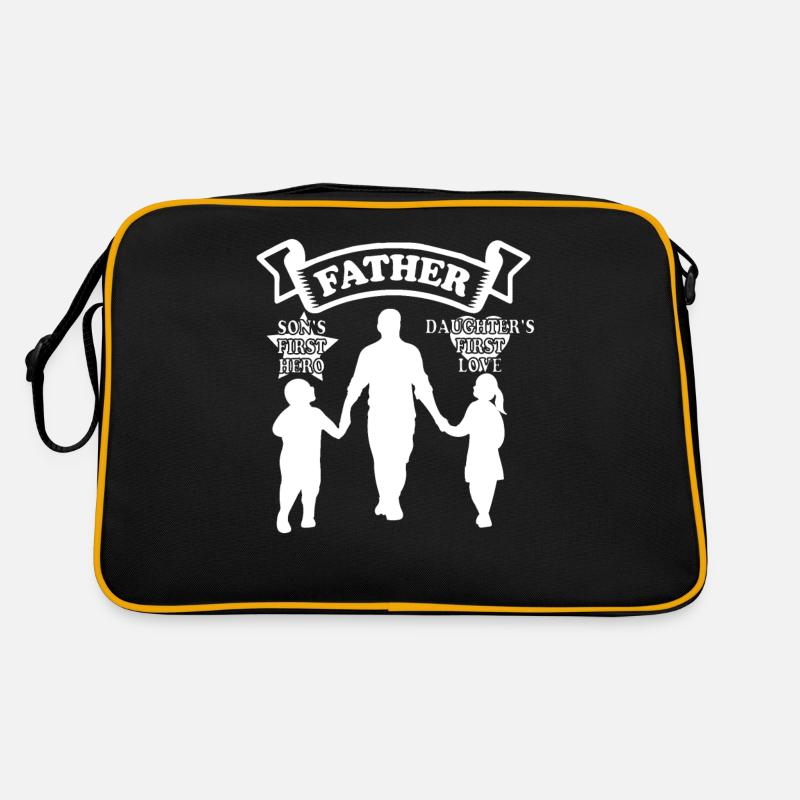 Papa Vatertag Vater Papi Sohn & Tochter Geschenk Retro Tasche