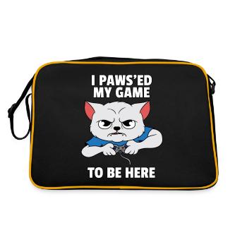 Gamer Video Player Cat Controller Gift - Retro Bag - black/gold - Back