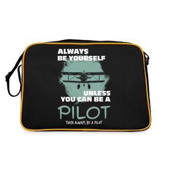 Pilot - Retro Tasche - Schwarz/Gold - Hinten