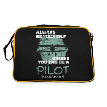 Avion pilote - Sac Retro - noir/or - Dos