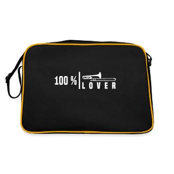 Trombone Trombonist 100% Love Funny Gift - Retro Bag - black/gold - Back