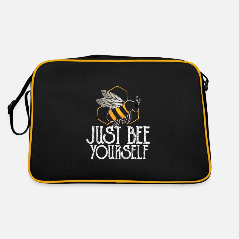 Biene - Retro Tasche - Schwarz/Gold