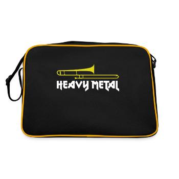 Trombone Trombonist Music Metal Funny Sayings - Retro Bag - black/gold - Back