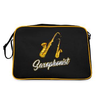 Saxophon - Retro Tasche - Schwarz/Gold - Hinten