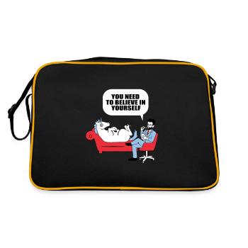 Unicorn doubt funny uncertain faith gift - Retro Bag - black/gold - Back