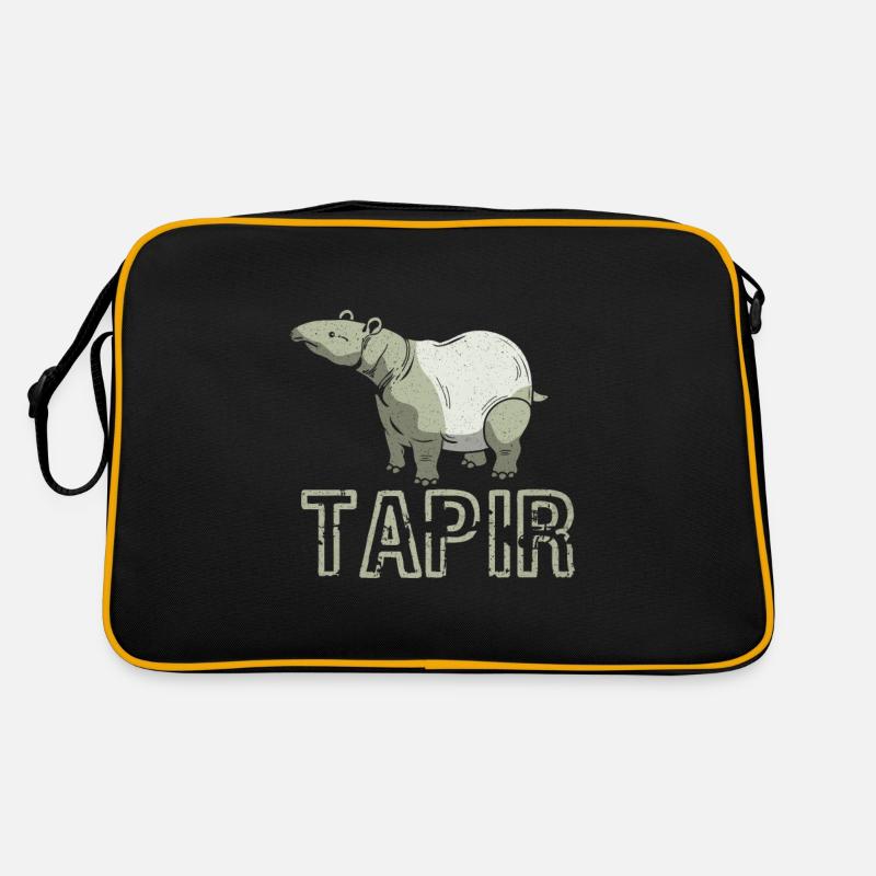 Tapir - Retro Tasche - Schwarz/Gold