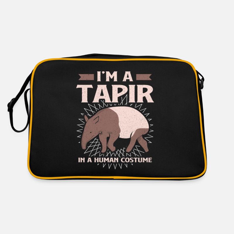 Tapir - Retro Tasche - Schwarz/Gold