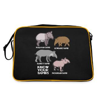 Tapir Danta Baird Zoo Animals Gift - Retro Bag - black/gold - Back