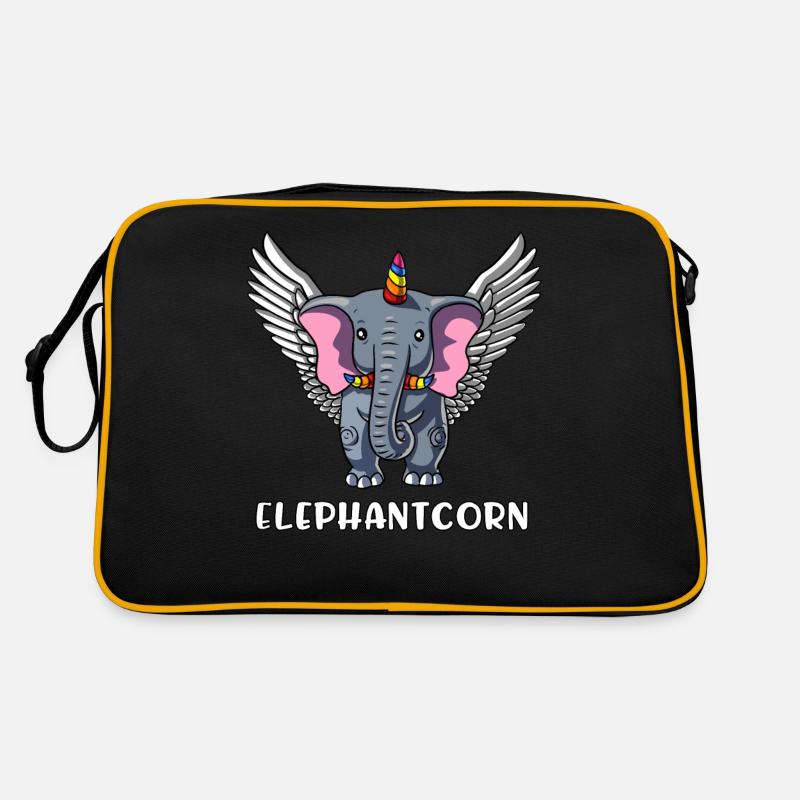 Elephantcorn Elephant Unicorn - Retro Tasche - Schwarz/Gold
