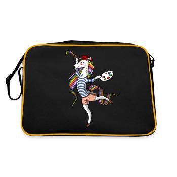 Unicorn Painter Artist Art Student Painting - Retro Bag - black/gold - Back