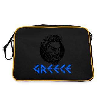 Griechenland EU Europa Euro Geschenk - Retro Tasche - Schwarz/Gold - Hinten
