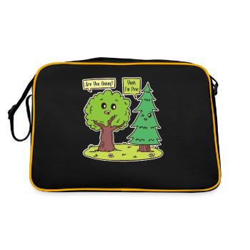 Are You Oakay? Yeah I'm Pine - Oak Tree Pine Tree - Retro Bag - black/gold - Back