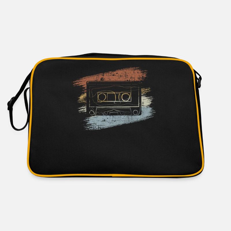 Kassette Vinyl - Retro Tasche - Schwarz/Gold