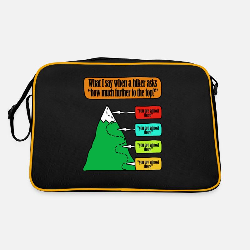 Bergsteiger Wanderer Lustige Bergführer Anleitung - Retro Tasche - Schwarz/Gold