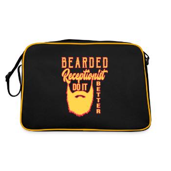 Bearded receptionist do it better - Retro Bag - black/gold - Back