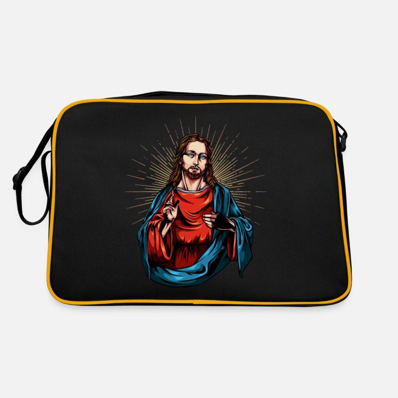 Jesus Christus - Retro Tasche - Schwarz/Gold