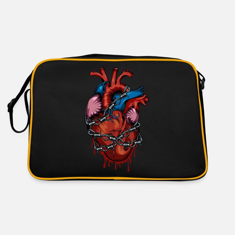Anatomie Herz Stacheldraht Retro Tasche