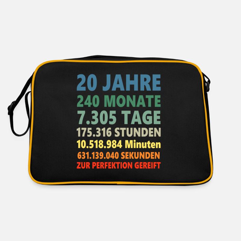 20. Geburtstag 20 Jahre Geschenk Retro Tasche