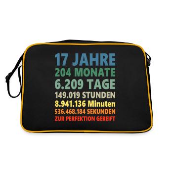 17. Geburtstag 17 Jahre Geschenk - Retro Tasche - Schwarz/Gold - Hinten