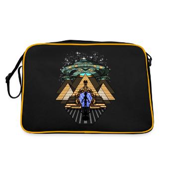Alien Abduction Pyramides égyptiennes Anunnaki - Sac Retro - noir/or - Dos