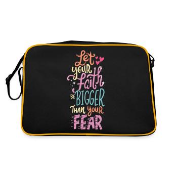 Christliches Zitat - Retro Tasche - Schwarz/Gold - Hinten